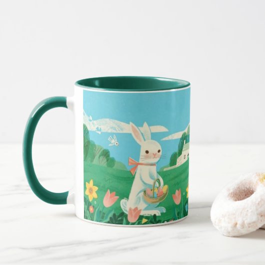 Mug Le Fermier Doux Lapin Kind Ones Fantaisiste Café (Avec donut)