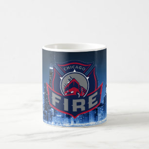 Mug Le feu de Chicago avec l'horizon