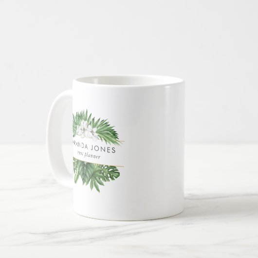 Mug Le feuillage vert tropical (Devant gauche)