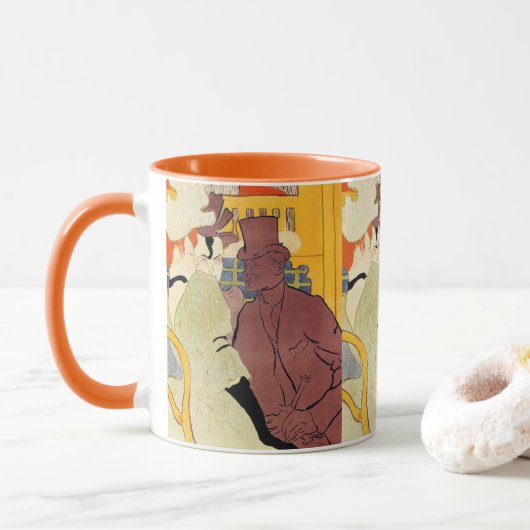 Mug Le Flirt (Un Anglais) de Toulouse Lautrec (Avec donut)