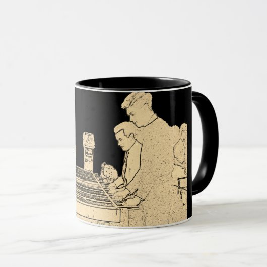 MUG LE FOOTBALL DE TABLE D'ART DE PHOTO DU CRU (Devant droit)