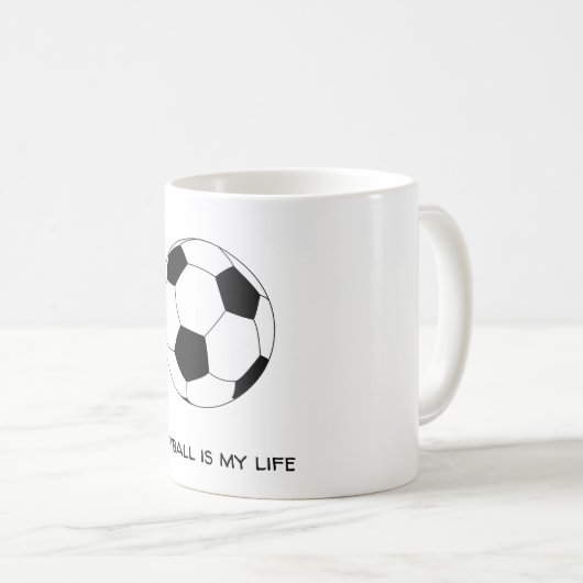 Mug Le football est ma vie (Devant droit)