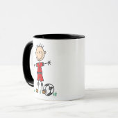 Mug Le football uniforme rouge de garçon (Devant gauche)