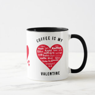 Mug LE Fun CAFÉ EST MON COEUR Rouge VALENTIN