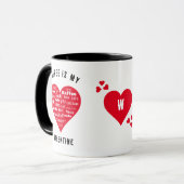 Mug LE Fun CAFÉ EST MON COEUR Rouge VALENTIN (Devant gauche)
