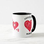 Mug LE Fun CAFÉ EST MON COEUR Rouge VALENTIN (Devant droit)