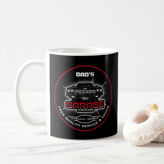 Mug Le Garage de papa ou de n'importe quel nom toujour (Avec donut)