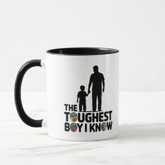 Mug Le garçon le plus dur que je connaisse Fête des pè (Gauche)