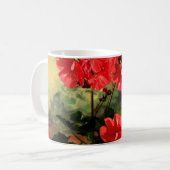Mug Le géranium rouge de style antique fleurit des (Devant gauche)