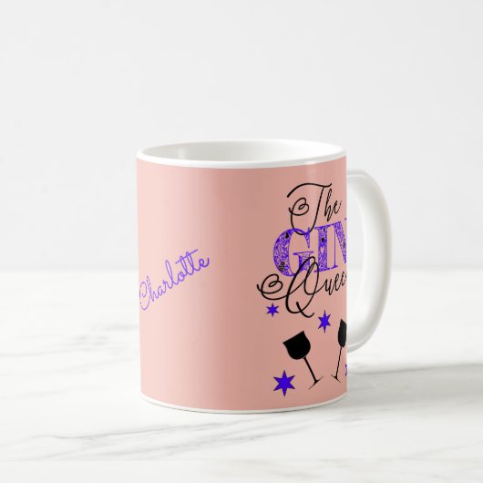 Mug Le Gin Queen Rose élégant (Devant droit)