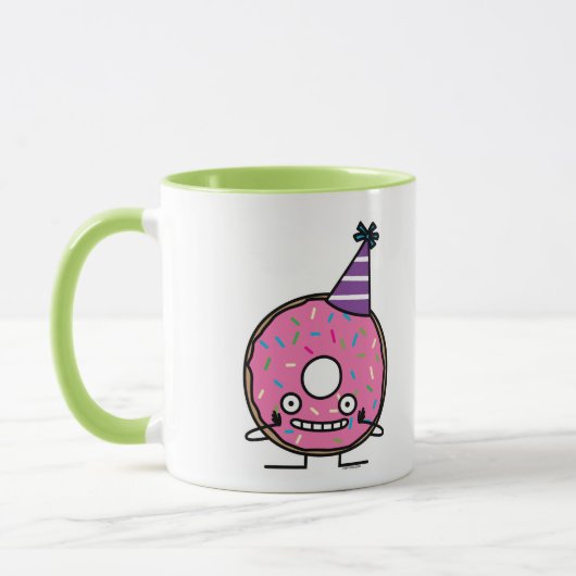 Mug Le glaçage de rose de beignet d'anniversaire (Gauche)