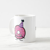 Mug Le glaçage de rose de beignet d'anniversaire (Devant gauche)