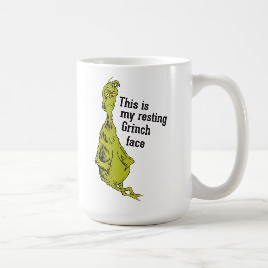 Mug Le Grinch | Drôle de visage de Grinch au repos (Droite)