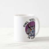 Mug Le hibou dont tu as besoin est l'amour (Devant droit)