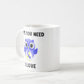 Mug Le hibou que vous avez besoin est amour, (Devant gauche)