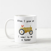 Mug Le jeune coq et le Tracteur-Je jaune veulent être (Gauche)