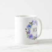 Mug Le jour de mère floral de l'aquarelle pourpre en (Devant droit)