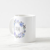 Mug Le jour de mère floral de l'aquarelle pourpre en (Devant gauche)