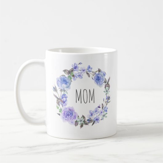 Mug Le jour de mère floral de l'aquarelle pourpre en (Gauche)