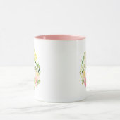 Mug Le jour de mère floral de l'aquarelle rose et (Centre)