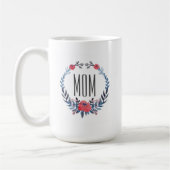 Mug Le jour de mère floral des roses rouges | (Gauche)