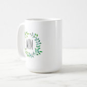 Mug Le jour de mère vert de la guirlande | de feuille (Devant gauche)