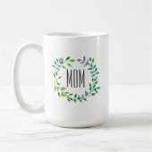 Mug Le jour de mère vert de la guirlande | de feuille (Gauche)
