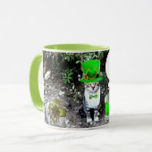 MUG LE JOUR DE SAINT PATRICK CAT WITH GREEN IRISH (Devant gauche)