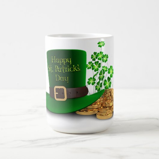 Mug Le jour de St Patrick - casquette et trèfles et (Centre)