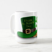 Mug Le jour de St Patrick - casquette et trèfles et (Devant gauche)