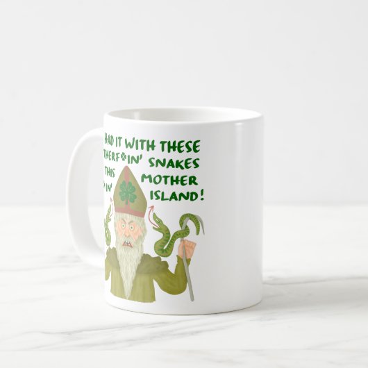 Mug Le jour drôle de Patrick de saint serpente les (Devant gauche)