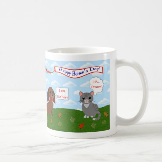 Mug Le jour du patron heureux avec la banderole (Droite)