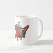 Mug Le joyeux pilote dans l'avion rouge. (Devant droit)