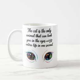 Mug "Le Juge Chat" — Citation drôle sur les yeux d