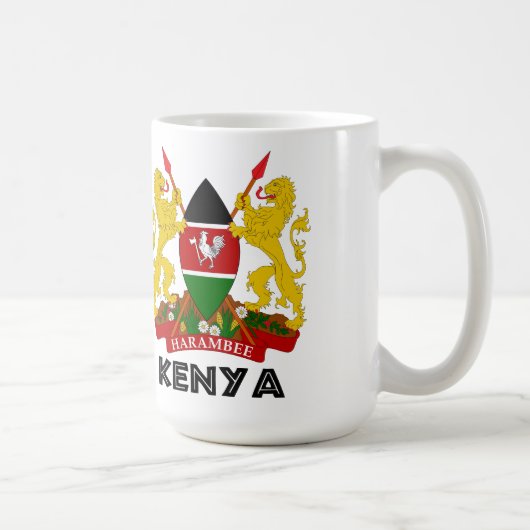 Mug Le KENYA - emblème/drapeau/manteau des (Droite)