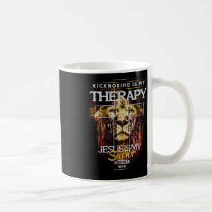 Mug Le kickboxing est ma thérapie Jésus mon sauveur Co