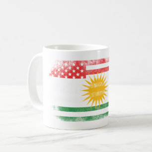 Mug Le Kurdistan kurde de drapeau américain et la