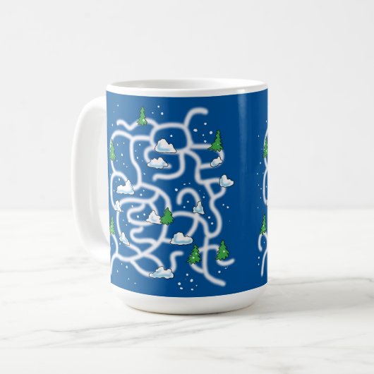 Mug Le labyrinthe du Nouvel An, dessin animé pour enfa (Devant gauche)