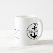 Mug Le lac est mon endroit heureux - l'ancre du nom (Devant droit)