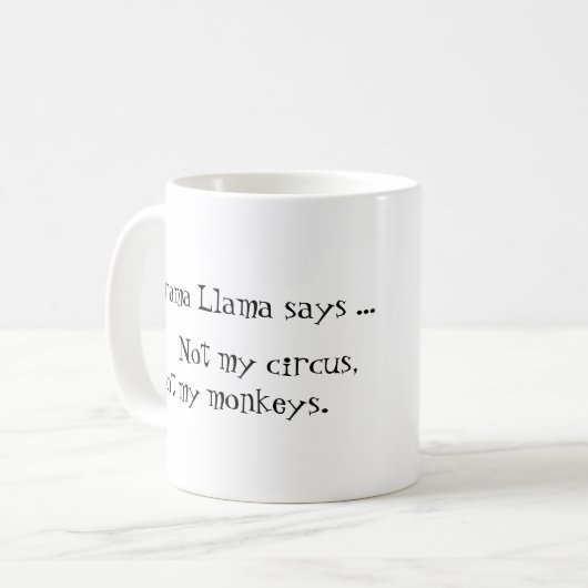 Mug Le lama de drame indique… (Devant gauche)