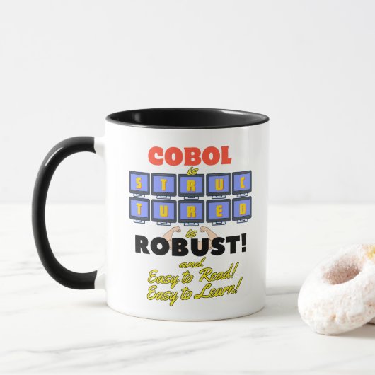 Mug Le langage de programmation Cobol est robuste (Avec donut)
