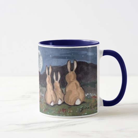 Mug "Le lapin dans la lune" Oeuvre originale de charme (Droite)