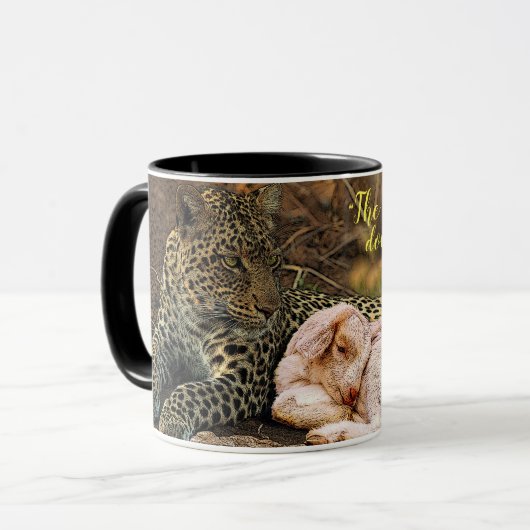Mug "Le léopard mourra vers le bas avec l'enfant " (Devant gauche)