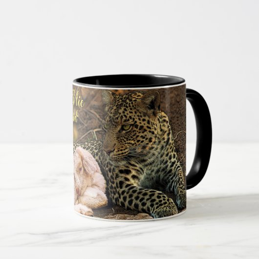 Mug "Le léopard mourra vers le bas avec l'enfant " (Devant droit)