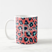 Mug Le léopard rose personnalise le monogramme et le n (Gauche)