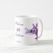 Mug Le lilas floral fleurit épouser daté (Devant droit)