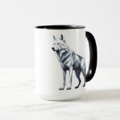 Mug Le loup blanc : l'élégance en géométrie (Devant droit)