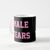 Mug Le mâle déchire le noir rose ironique de Misandry (Devant gauche)