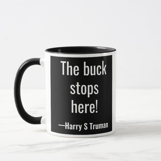 Mug Le mâle s'arrête ici ! Harry S Truman (Gauche)