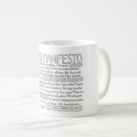 Mug Le manifeste de Comms - version de l'anglais des (Devant droit)